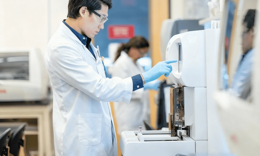 医师正在使用药品分包机